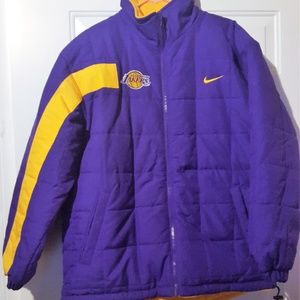 Nike Lakers Purple/Gold Reversible Jacket Size Sm.